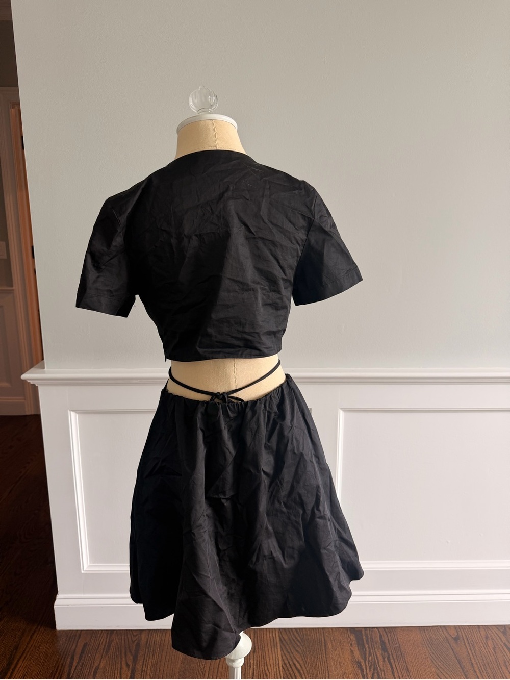 Abbeline Black Mini Dress with Cutout Waist - Picture 2 of 3